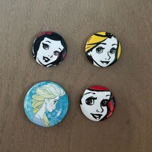 Disney Princess Ariel Snow White Elsa Rapunzel Pin Set